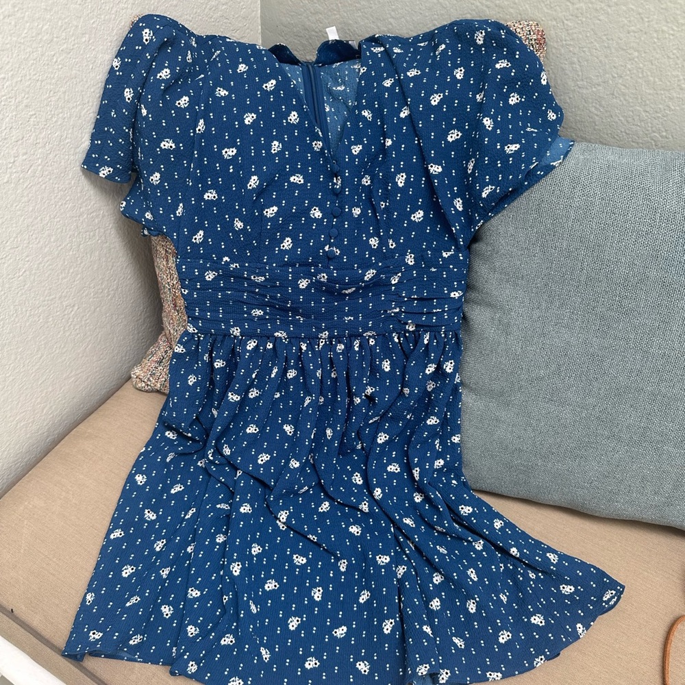 & Other Stories Blue and White Floral Dress